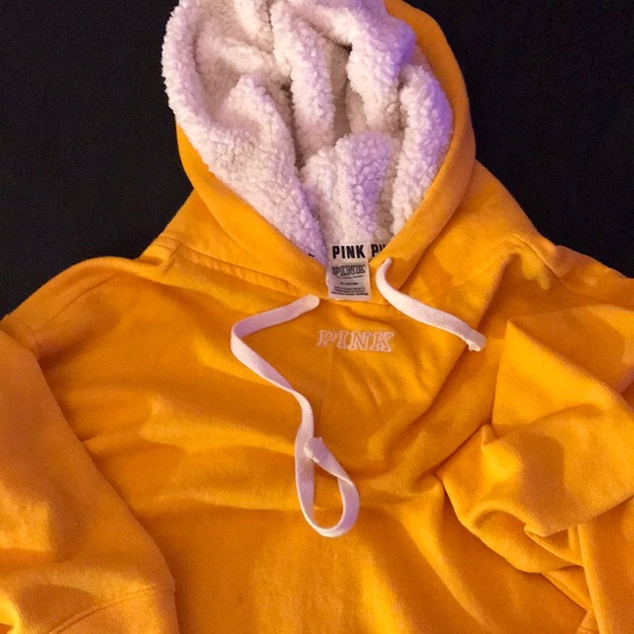 Oversized Yellow Pink Hoodie with Sherpa.